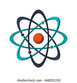 flat design atom structure icon vector illustration