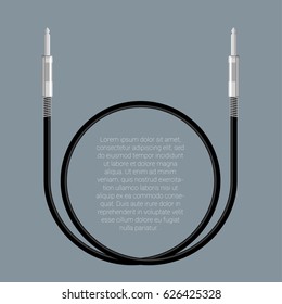 Flat design audio cable connectors  vector template