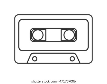 flat design audio cassette icon vector illustration