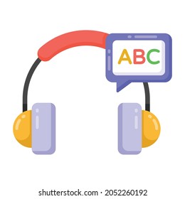 A flat design of audio lesson icon