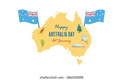 Flat design australia day concept