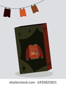 Flat Design Autumn Illustration with Laundry Powder