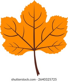 Flat Design Autumn Leaf Vector Pack – Classic Orange