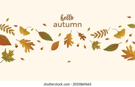 Flat Design Autumn Leaves Background