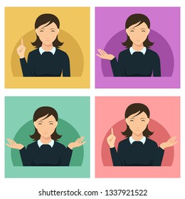 flat design avatar app icons set user face people woman vector for use in design.