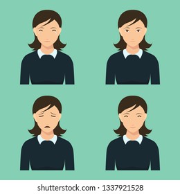 flat design avatar app icons set user face people woman vector for use in design.