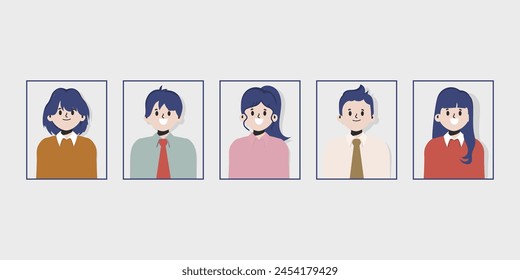 Flat design avatar app icons set user face people man woman vector