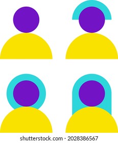 Flat design Avatar profile icon set
