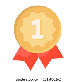 Icono de diseño plano de la insignia de premio
