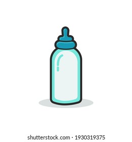 Flat design baby bottle vector graphics