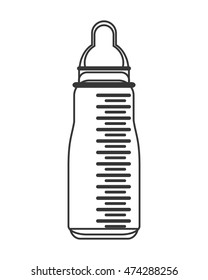flat design baby milk bottle icon vector illustration