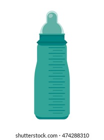 flat design baby milk bottle icon vector illustration