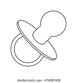flat design baby pacifier icon vector illustration