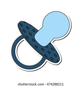 flat design baby pacifier icon vector illustration