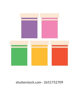 Flat design back to school icons with classroom and stationery items