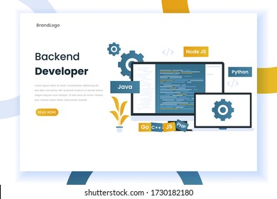 Vector Flat Concept Programming Coding Network Stock Vector (Royalty ...