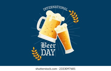Flat Design Background Celebrating International Beer Day Festival