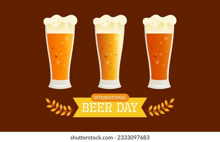 Flat Design Background Celebrating International Beer Day Festival