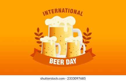 Flat Design Background Celebrating International Beer Day Festival