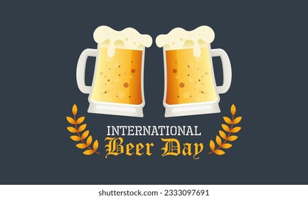 Flat Design Hintergrund anlässlich des Internationalen Bier-Tages-Festivals