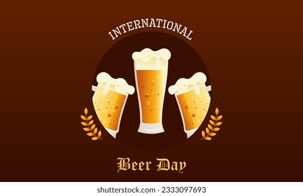 Flat Design Background Celebrating International Beer Day Festival