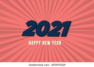 flat design background new year 2021. design isolated on orange background