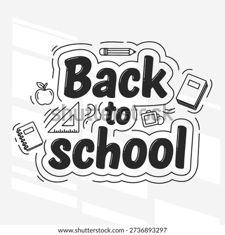 The flat design for Back-to-School retro lettering. The poster is designed to convey a sense of excitement and anticipation for the upcoming school year. Vector Illustration