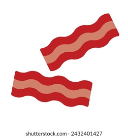 Flat design bacon icon. Vector.