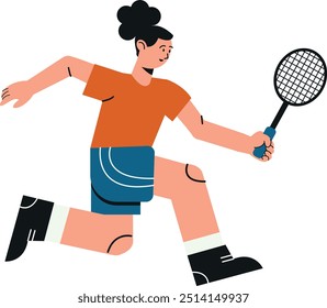 flat design badminton sport illustration