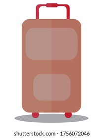 Gepäckkoffer für flaches Design. Gepäckskoffer auf Geschäftsreisen, Ferien, Reisen. Ausrüstung für den Transport auf dem Rad. Haushalt und Außenartikel Symbol. EPS10 Vektorgrafik, einzelne Illustration