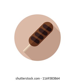 Flat design balkan cevapcici kofta with wooden skewer