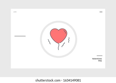 flat design balloon icon. themed love suitable for valentine and wedding and invitation cards