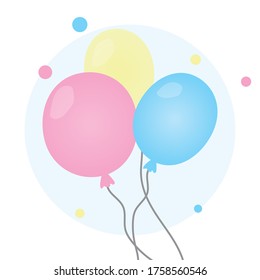 Diseño plano de globos para el cumpleaños