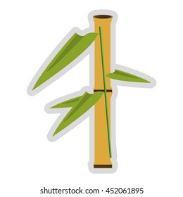 flat design bamboo segment icon vector illustration