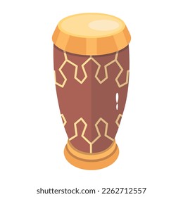 Flat design of bamileke drum