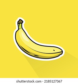 Diseño plano del plátano, puede ser utilizado como pegatina, logotipo, afiche, etc