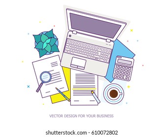 Flat design baners for online education, training courses, e-learning, distance trainings. Vector illustration.