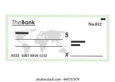 flat design bank check icon vector illustration