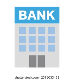Icono de construcción de oficinas bancarias de diseño plano. Vector.