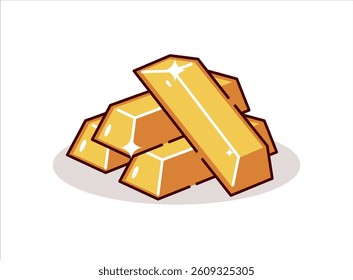 Flat Design Banking and Finance Gold Bar Icon
