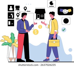 A flat design banner or advertisement illustrating a trademark transfer process. The design uses a clean, modern aesthetic with clear visuals representing the transfer of intellectual property rights.