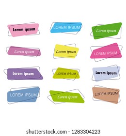 Flat Design Banners Ribbon White Background Label Modern Art