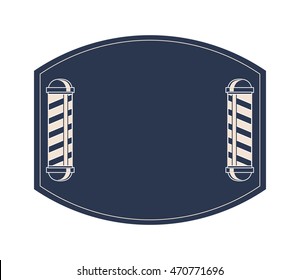 flat design barber shop emblem icon vector illustration
