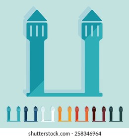 Flat design. Barcelona building