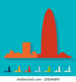 Flat design. Barcelona skyline