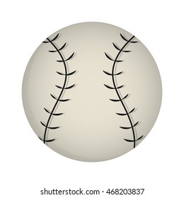 flat design baseball ball icon vector illustration