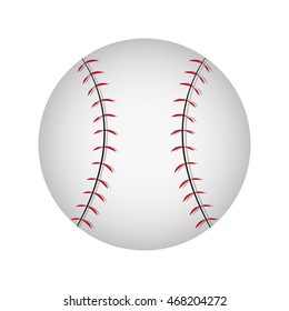 flat design baseball ball icon vector illustration