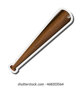 flat design baseball bat icon vector illustration