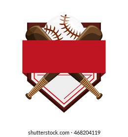 flat design baseball emblem icon vector illustration