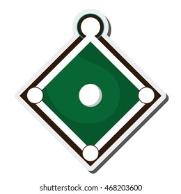 flat design baseball field icon vector illustration